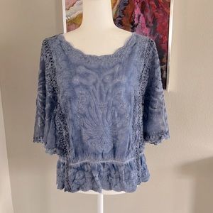 Soft Surroundings lace blouse Sz L